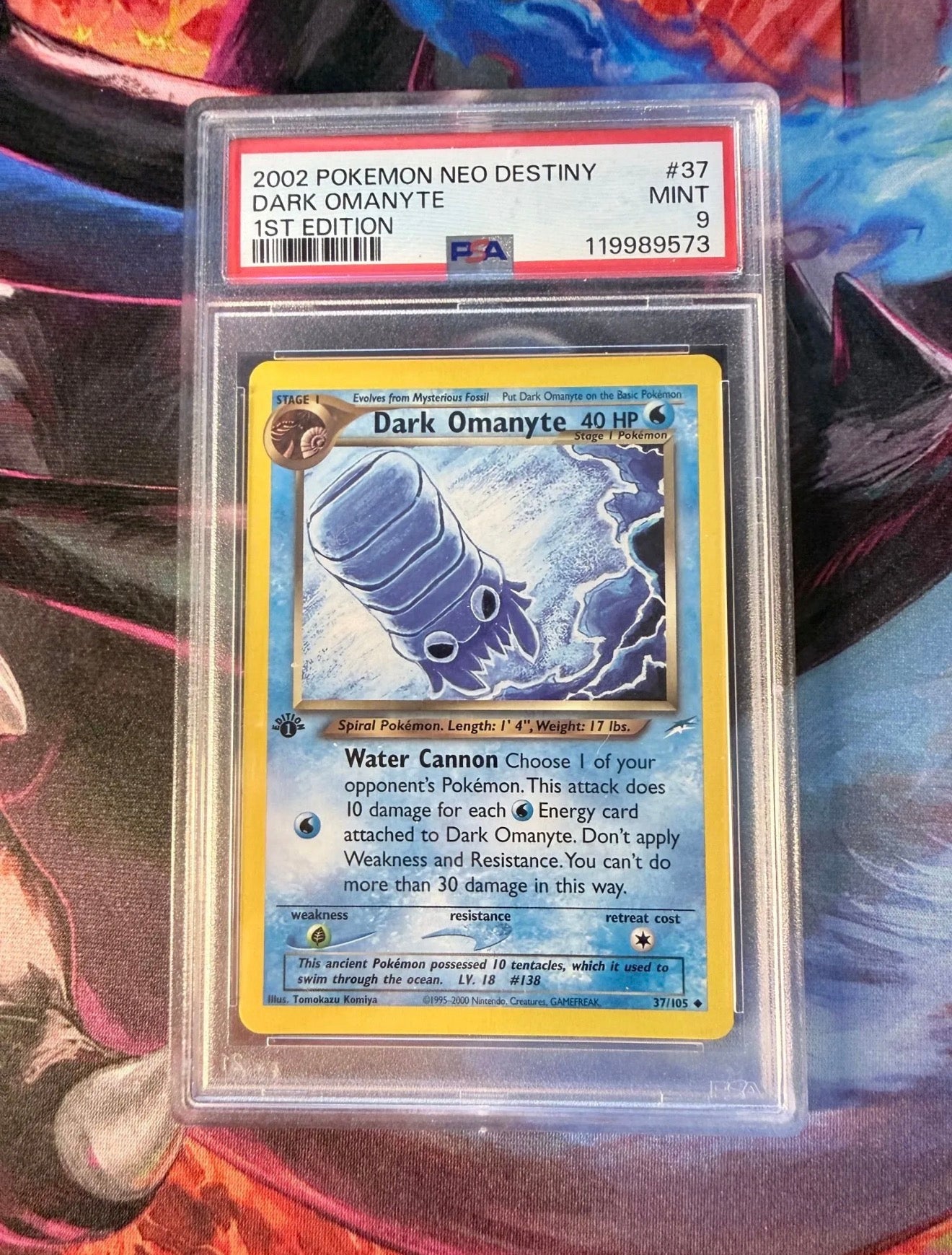 Dark Omanyte [37/105 1st Ed - ENG - PSA 9]