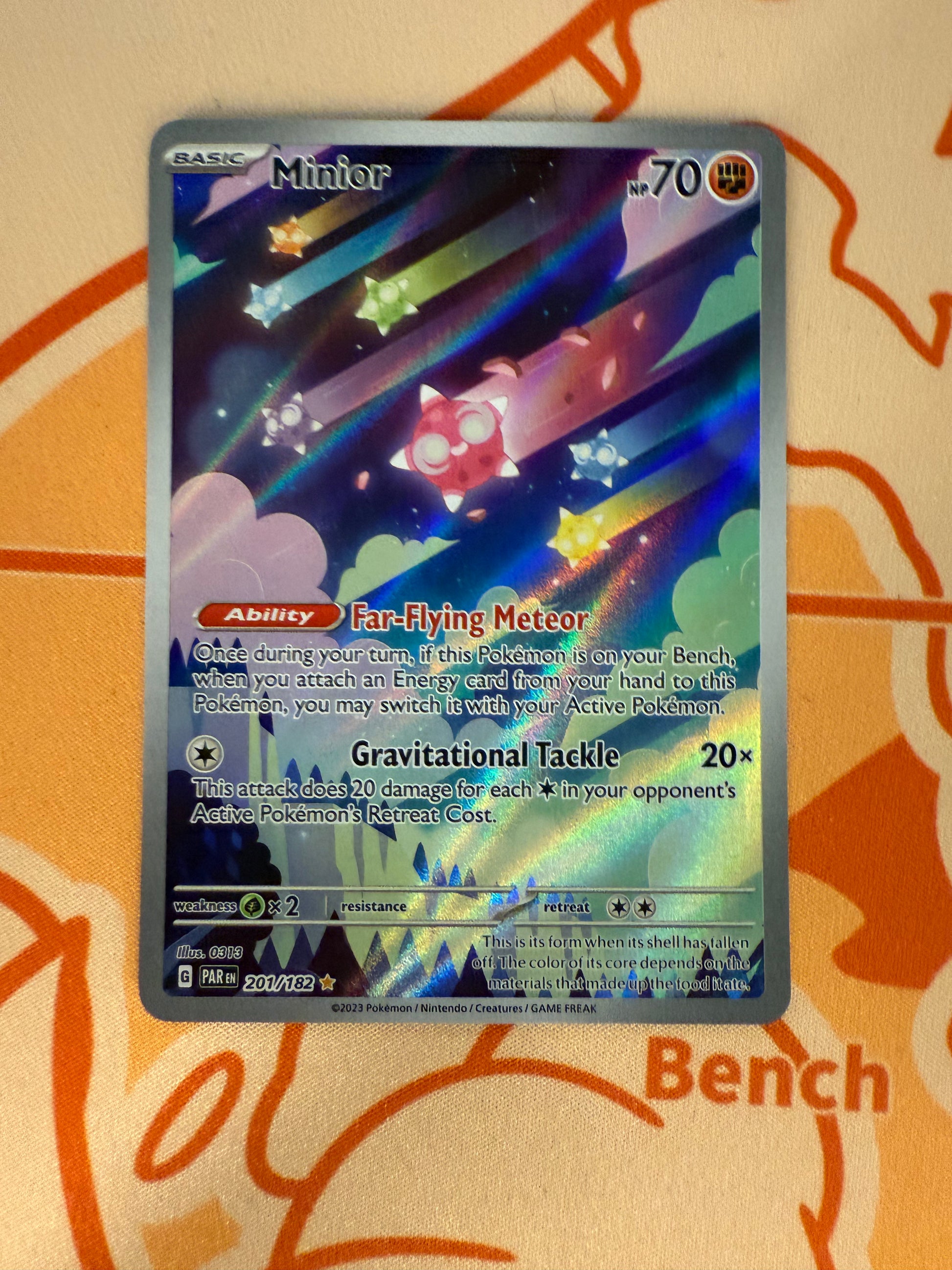 minior pokemon card full art Minior 201/182 Sv04: Paradox Rift Extended Art Case